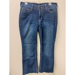 Ariat‎ Turquoise Jeans Womens Dark Wash Boot Cut Denim Western Accents